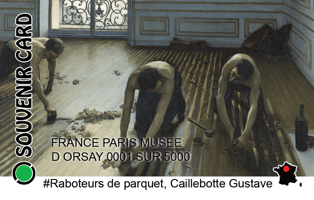 FEV 2020 - Nouvelle Souvenir Card, Musée d'Orsay, Raboteurs de parquet, Caillebotte Gustave. Seulement 5 000 exemplaires numérotés. Vue Recto Image